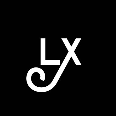 LX Harf Logosu Tasarımı. İlk harfler LX logo simgesi. Soyut harf LX minimal logo tasarım şablonu. Siyah renkli L X harfi tasarım vektörü. Ix logosu