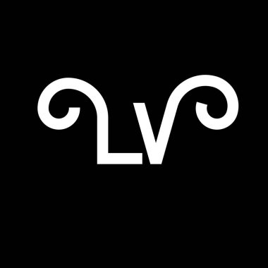 LV Harf Logosu Tasarımı. İlk harfler LV logo simgesi. Soyut harf LV minimal logo tasarım şablonu. Siyah renkli L V harfi tasarım vektörü. Iv logosu