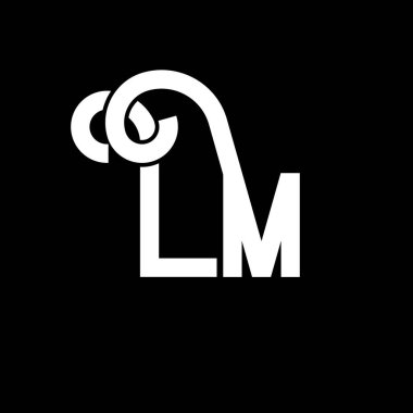 LM Harf Logosu Tasarımı. İlk harfler LM logo simgesi. Soyut harf LM minimal logo tasarım şablonu. Siyah renkli L M harfi tasarım vektörü. Ben logoyum.