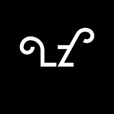 LZ Harf Logosu Tasarımı. İlk harfler LZ logo simgesi. Soyut harf LZ minimal logo tasarım şablonu. Siyah renkli L Z harfi tasarım vektörü. Iz logosu