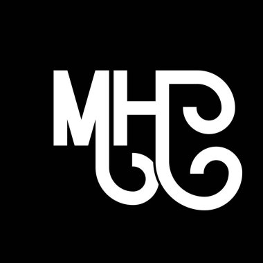 MH Harf Logosu Tasarımı. İlk harfler MH logo simgesi. Soyut harf MH minimal logo tasarım şablonu. Siyah renkli M H harfi tasarım vektörü. Mh logosu