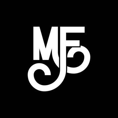 MF Harf Logosu Tasarımı. İlk harfler MF logo simgesi. Soyut harf MF minimal logo tasarım şablonu. Siyah renkli M F harfi tasarım vektörü. mf logosu