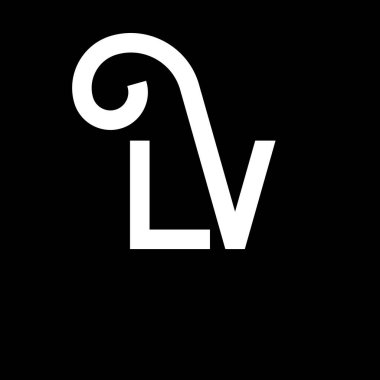 LV Harf Logosu Tasarımı. İlk harfler LV logo simgesi. Soyut harf LV minimal logo tasarım şablonu. Siyah renkli L V harfi tasarım vektörü. Iv logosu