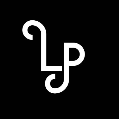 LP Harf Logosu Tasarımı. İlk harfler LP logo simgesi. Soyut harf LP minimal logo tasarım şablonu. Siyah renkli L O harfi tasarım vektörü. lp logosu