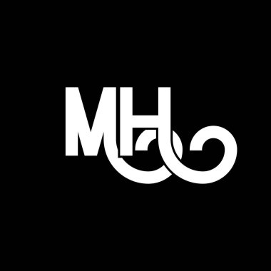 MH Harf Logosu Tasarımı. İlk harfler MH logo simgesi. Soyut harf MH minimal logo tasarım şablonu. Siyah renkli M H harfi tasarım vektörü. Mh logosu