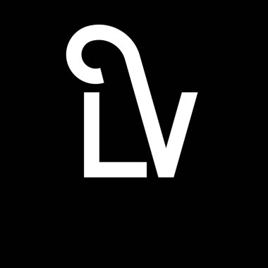 LV Harf Logosu Tasarımı. İlk harfler LV logo simgesi. Soyut harf LV minimal logo tasarım şablonu. Siyah renkli L V harfi tasarım vektörü. Iv logosu