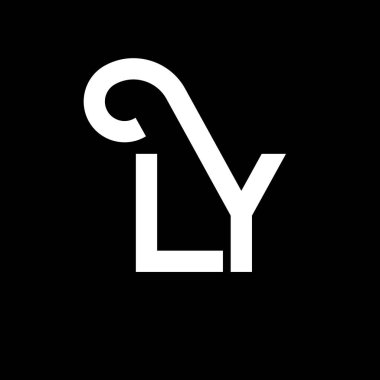 LY Harf Logosu Tasarımı. LY logo simgesinin baş harfleri. Soyut harf LY minimal logo tasarım şablonu. Siyah renkli L Y harfi tasarım vektörü. ly logosu