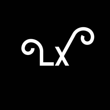 LX Harf Logosu Tasarımı. İlk harfler LX logo simgesi. Soyut harf LX minimal logo tasarım şablonu. Siyah renkli L X harfi tasarım vektörü. Ix logosu