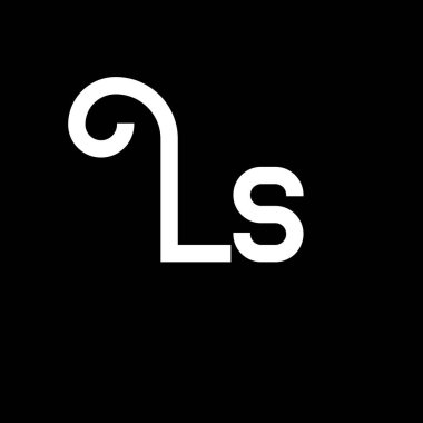LS Harf Logosu Tasarımı. LS logo simgesinin baş harfleri. Soyut harf LS minimal logo tasarım şablonu. Siyah renkli L S harfi tasarım vektörü. Bu logo