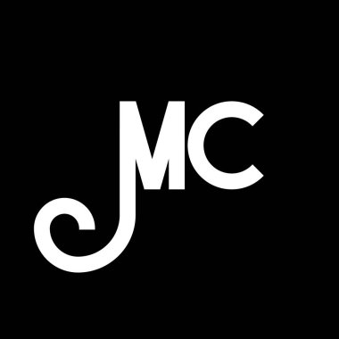 MC Harf Logosu Tasarımı. İlk harfler MC logo simgesi. Soyut harf MC minimal logo tasarım şablonu. Siyah renkli M C harfi tasarım vektörü. mc logosu