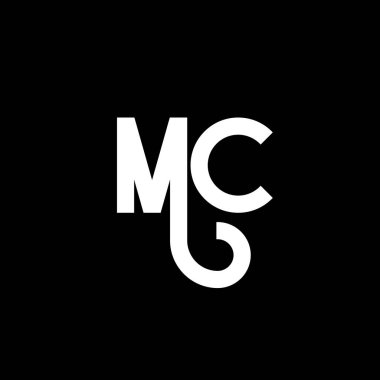MC Harf Logosu Tasarımı. İlk harfler MC logo simgesi. Soyut harf MC minimal logo tasarım şablonu. Siyah renkli M C harfi tasarım vektörü. mc logosu