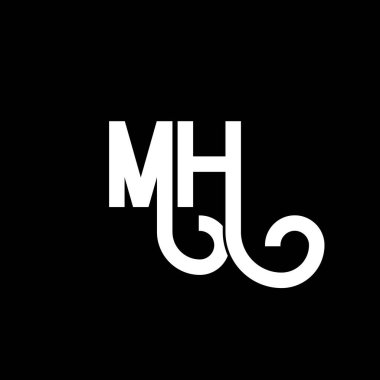 MH Harf Logosu Tasarımı. İlk harfler MH logo simgesi. Soyut harf MH minimal logo tasarım şablonu. Siyah renkli M H harfi tasarım vektörü. Mh logosu