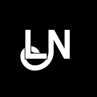 LN Harf Logosu Tasarımı. Baş harfler LN logo simgesi. Soyut harf LN minimal logo tasarım şablonu. Siyah renkli L N harfi tasarım vektörü. Logoda