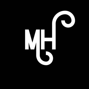 MH Harf Logosu Tasarımı. İlk harfler MH logo simgesi. Soyut harf MH minimal logo tasarım şablonu. Siyah renkli M H harfi tasarım vektörü. Mh logosu