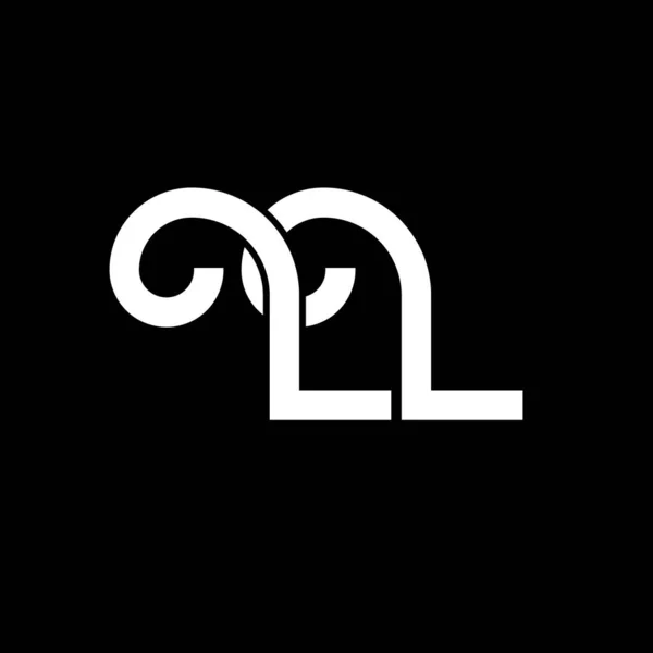 Ll文字ロゴデザイン 初期文字Llロゴアイコン アブストラクト文字Ll最小ロゴデザインテンプレート L文字のデザインベクトルで黒 私のロゴ — ストックベクタ