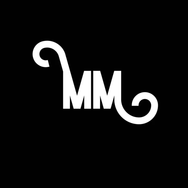 Mm字母标志设计 初始字母Mm标志图标 摘要字母Mm最小标识设计模板 M字母设计向量与黑色 Logo — 图库矢量图片
