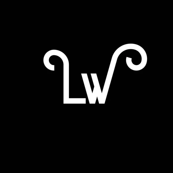Lw字母标志设计 首字母Lw标志图标 摘要字母Lw最小标识设计模板 带有黑色的L W字母设计矢量 Lw标志 — 图库矢量图片