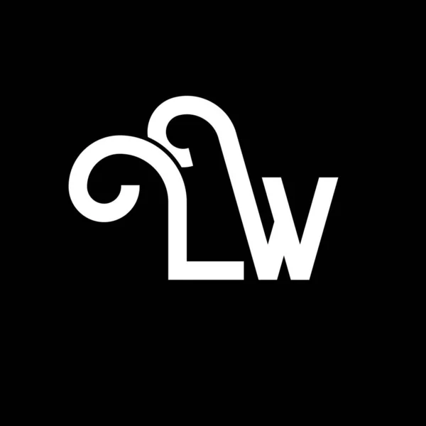 Lw字母标志设计 首字母Lw标志图标 摘要字母Lw最小标识设计模板 带有黑色的L W字母设计矢量 Lw标志 — 图库矢量图片