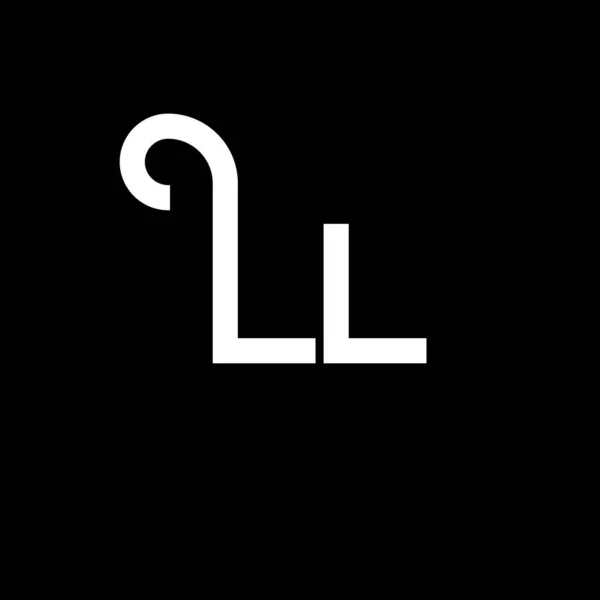 Ll文字ロゴデザイン 初期文字Llロゴアイコン アブストラクト文字Ll最小ロゴデザインテンプレート L文字のデザインベクトルで黒 私のロゴ — ストックベクタ