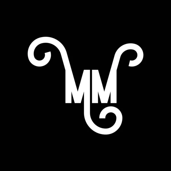Mm字母标志设计 初始字母Mm标志图标 摘要字母Mm最小标识设计模板 M字母设计向量与黑色 Logo — 图库矢量图片