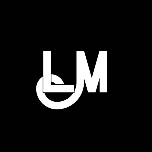 Lm字母标志设计 初始字母Lm标志图标 摘要字母Lm最小标识设计模板 带有黑色的L M字母设计向量 Logo — 图库矢量图片