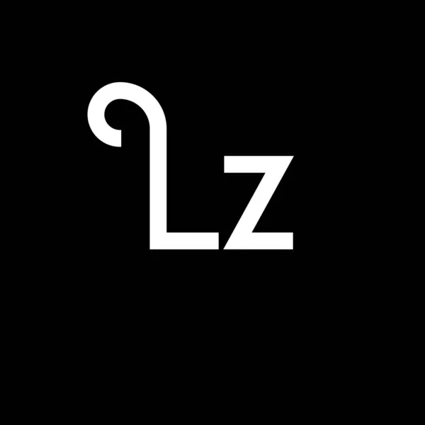 Lz文字ロゴデザイン 最初の文字Lzロゴアイコン アブストラクト文字Lz最小ロゴデザインテンプレート ブラックカラーのL Z文字デザインベクトル Lzロゴ — ストックベクタ