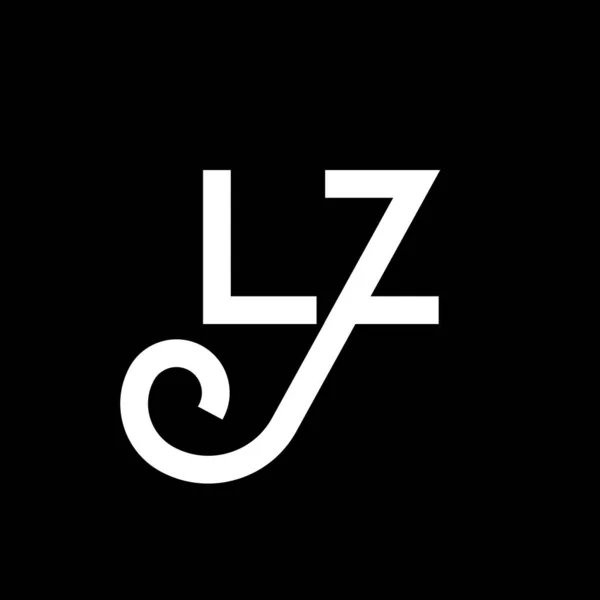 Lz文字ロゴデザイン 最初の文字Lzロゴアイコン アブストラクト文字Lz最小ロゴデザインテンプレート ブラックカラーのL Z文字デザインベクトル Lzロゴ — ストックベクタ