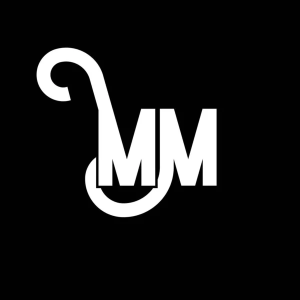 MM monogram logo circle ribbon style outline design template Stock