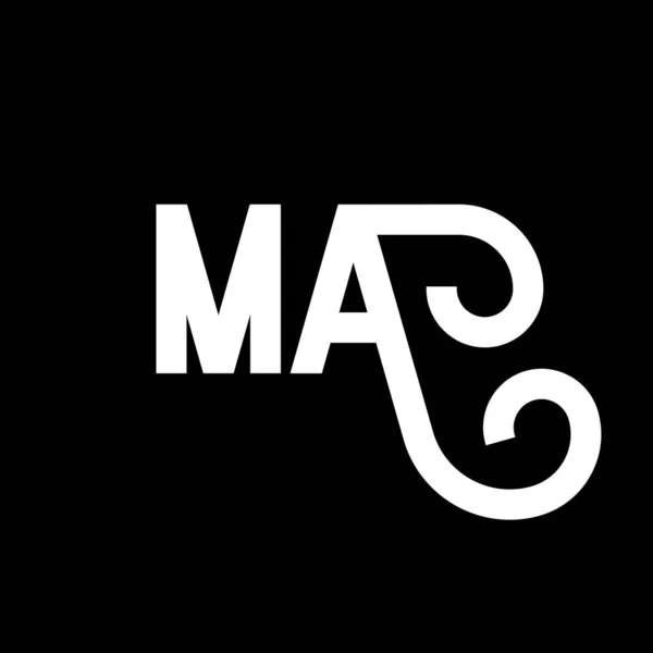 Maレターロゴデザイン 初期文字Maロゴアイコン アブストラクトレターMa最小限のロゴデザインテンプレート M黒い色の文字デザインベクトル ママのロゴ — ストックベクタ