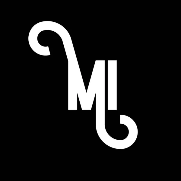 Mi字母标志设计 最初的字母Mi标志图标 摘要字母Mi最小标识设计模板 带有黑色的M I字母设计向量 Mi标志 — 图库矢量图片