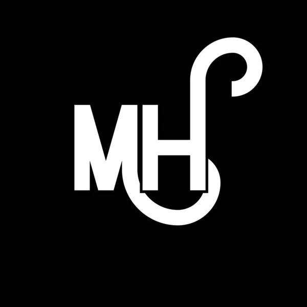 Mh字母标志设计 初始字母Mh标志图标 摘要字母Mh最小标识设计模板 带有黑色的M H字母设计矢量 Mh标志 — 图库矢量图片