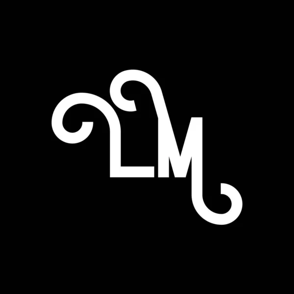 Lm字母标志设计 初始字母Lm标志图标 摘要字母Lm最小标识设计模板 带有黑色的L M字母设计向量 Logo — 图库矢量图片