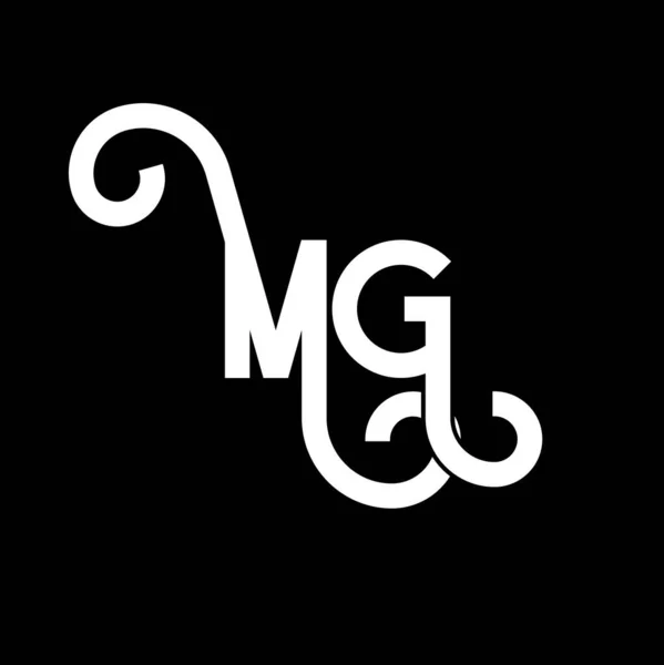 Mg字母标志设计 最初的字母Mg标志图标 摘要字母Mg最小标识设计模板 带有黑色的M G字母设计矢量 Logo — 图库矢量图片