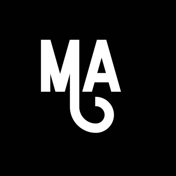Ma字母标志设计 首字母Ma标志图标 摘要字母Ma最小标识设计模板 一个带有黑色的字母设计向量 妈妈的标志 — 图库矢量图片