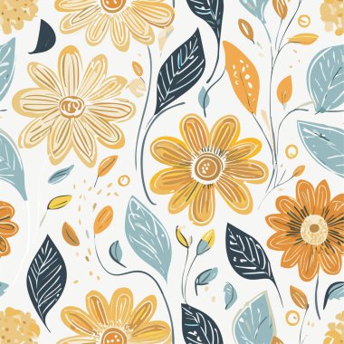 Yapraklı çiçek deseni. Çiçek buketleri çiçek kompozisyonları. Çiçek deseni.