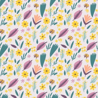 Yapraklı çiçek deseni. Çiçek buketleri çiçek kompozisyonları. Çiçek deseni.