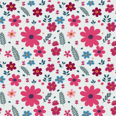 Yapraklı çiçek deseni. Çiçek buketleri çiçek kompozisyonları. Çiçek deseni.