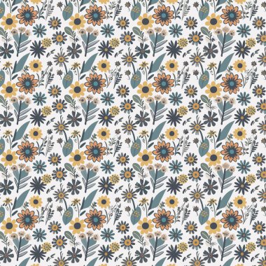 Yapraklı çiçek deseni. Çiçek buketleri çiçek kompozisyonları. Çiçek deseni.