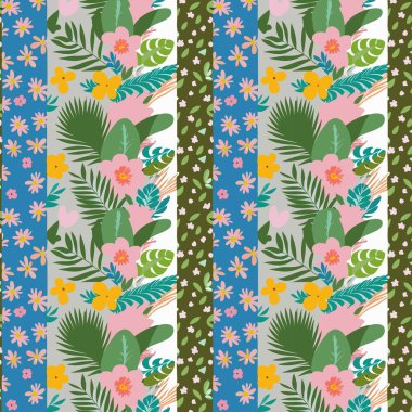 Yapraklı çiçek deseni. Çiçek buketleri çiçek kompozisyonları. Çiçek deseni.