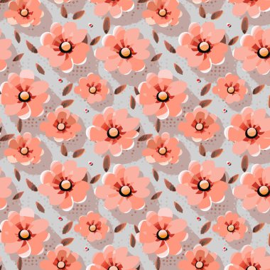 Yapraklı çiçek deseni. Çiçek buketleri çiçek kompozisyonları. Çiçek deseni.