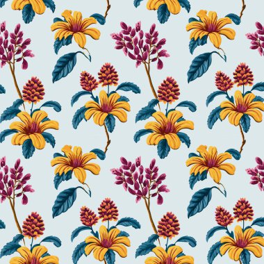 Yapraklı çiçek deseni. Çiçek buketleri çiçek kompozisyonları. Çiçek deseni.