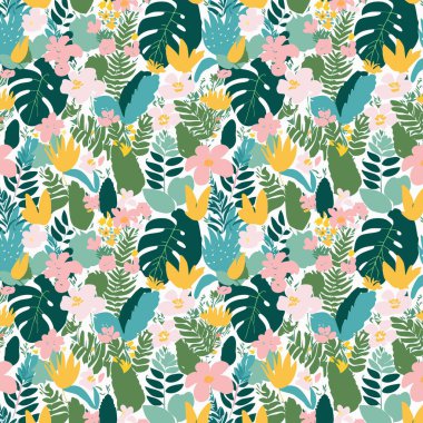 Yapraklı çiçek deseni. Çiçek buketleri çiçek kompozisyonları. Çiçek deseni.