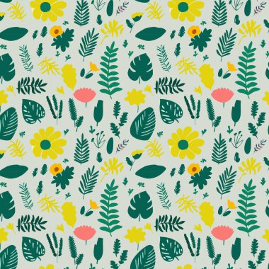 Yapraklı çiçek deseni. Çiçek buketleri çiçek kompozisyonları. Çiçek deseni.