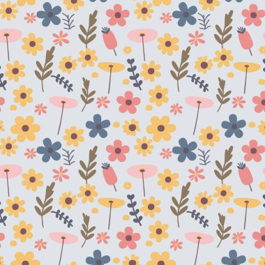 Yapraklı çiçek deseni. Çiçek buketleri çiçek kompozisyonları. Çiçek deseni.