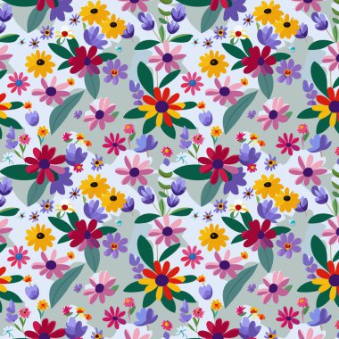 Yapraklı çiçek deseni. Çiçek buketleri çiçek kompozisyonları. Çiçek deseni.