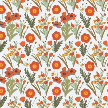 Yapraklı çiçek deseni. Çiçek buketleri çiçek kompozisyonları. Çiçek deseni.