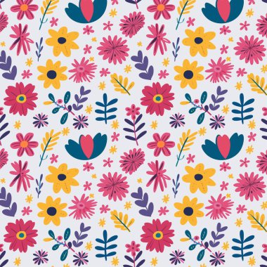 Yapraklı çiçek deseni. Çiçek buketleri çiçek kompozisyonları. Çiçek deseni.