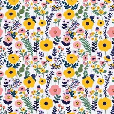 Yapraklı çiçek deseni. Çiçek buketleri çiçek kompozisyonları. Çiçek deseni.