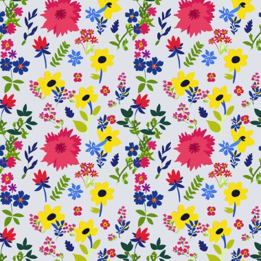 Yapraklı çiçek deseni. Çiçek buketleri çiçek kompozisyonları. Çiçek deseni.