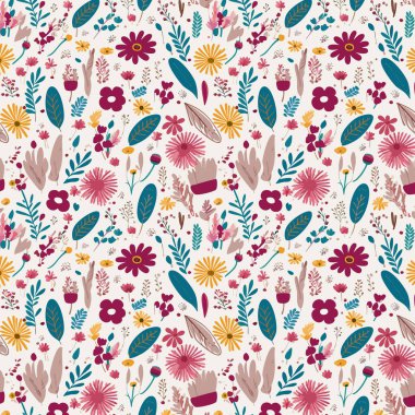 Yapraklı çiçek deseni. Çiçek buketleri çiçek kompozisyonları. Çiçek deseni.